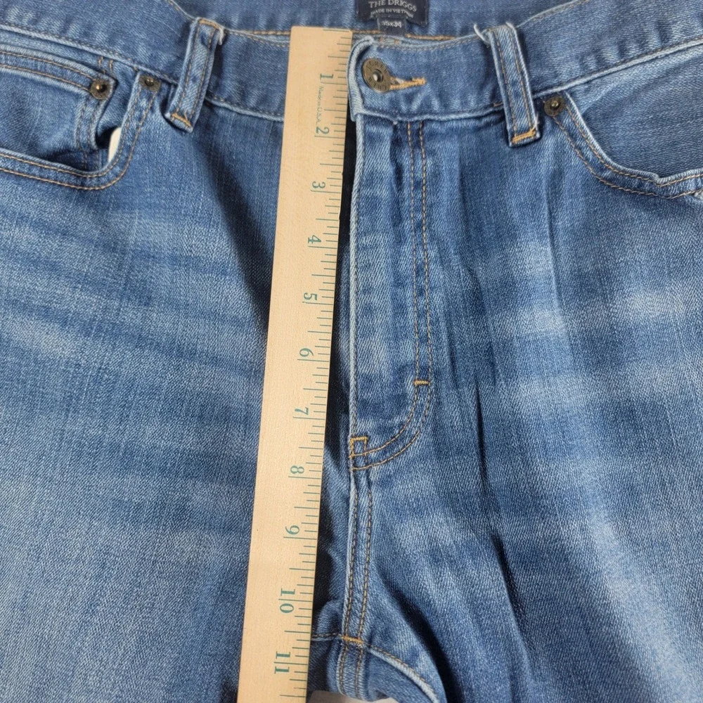 J Crew Mens The Driggs Jeans Slim‎ Fit Distressed Blue Denim Casual Pants 35x34